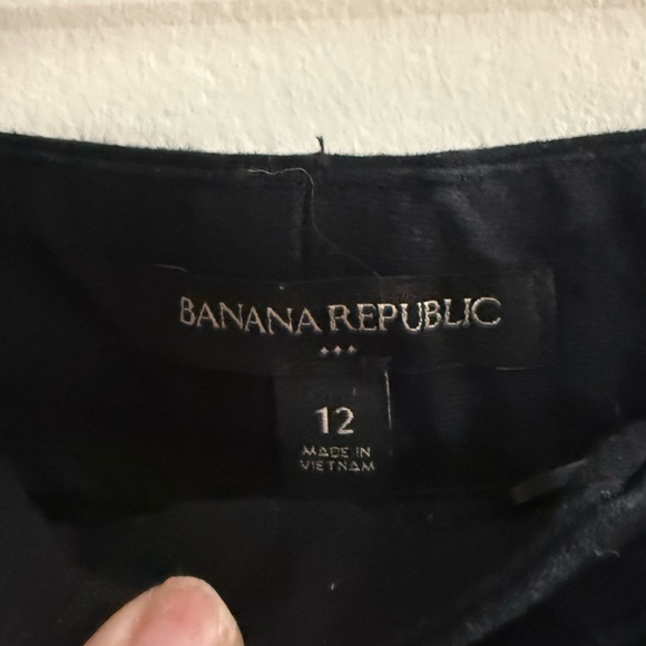 Banana Republic Explorer Nouve Wide Leg Pleated Pants Black 12 Cotton - Picture 6 of 10